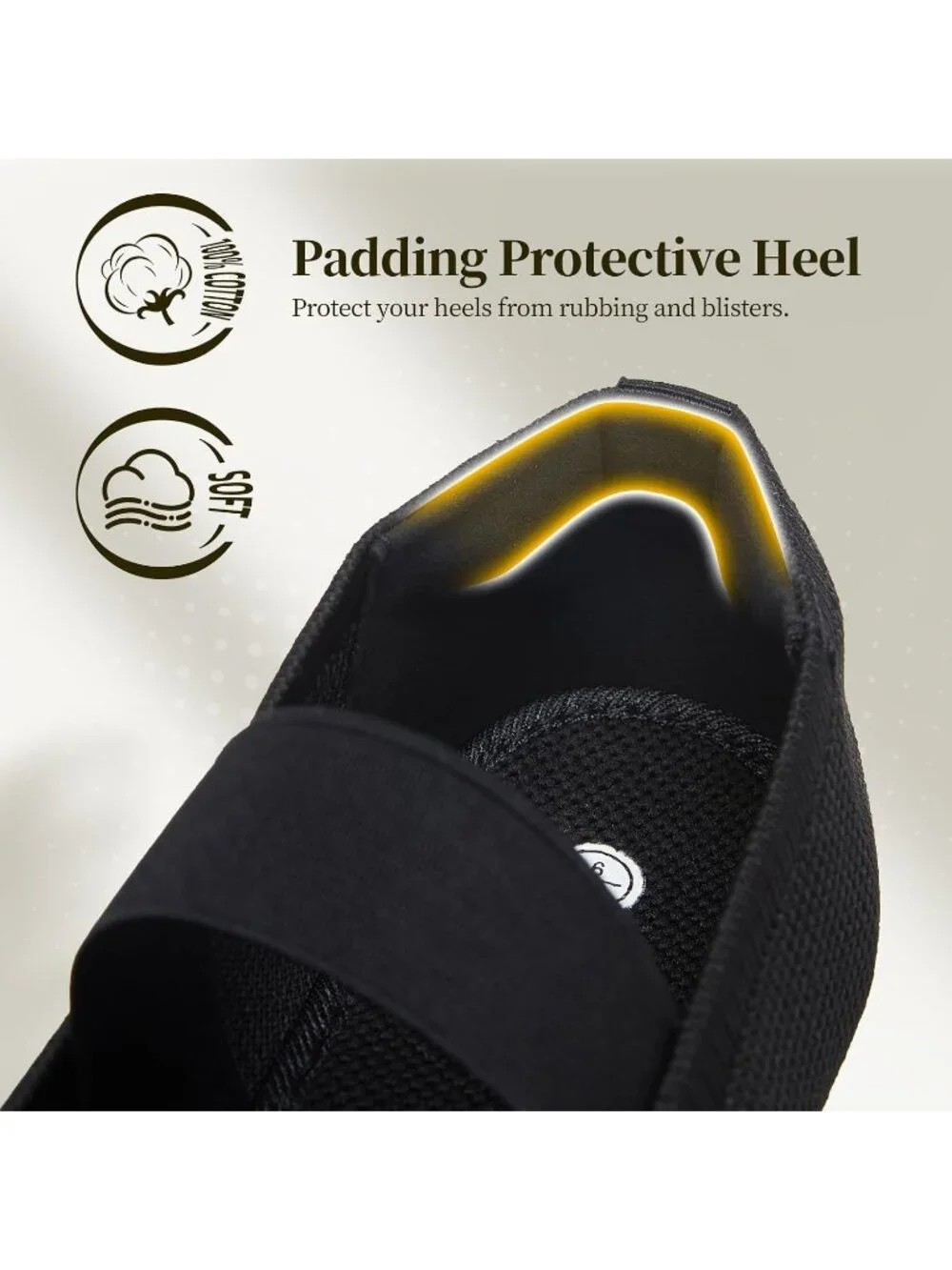 Women's Black Knit Round Toe Ballet Flat Elastic Strap Slip On Comfortable Shoes